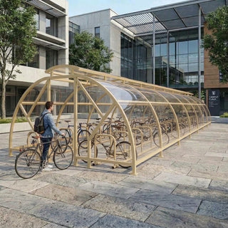 Heavy Duty 60 Bike Vented Cycle Compound – Covered Outdoor Bicycle Parking Shelter