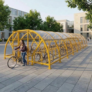Heavy Duty 88 Cycle Bike Shelter – Extra Large Secure Covered Bicycle Storage Shelter for Commercial & Public Environments