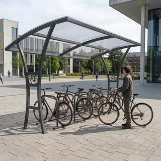 Outdoor 10 Bike Storage Shelter – Heavy Duty Steel Cycle Parking Canopy with Weather Protection