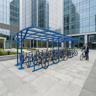 Heavy Duty Double Cycle Shelter – 28 Bike Capacity Steel Outdoor Storage Canopy