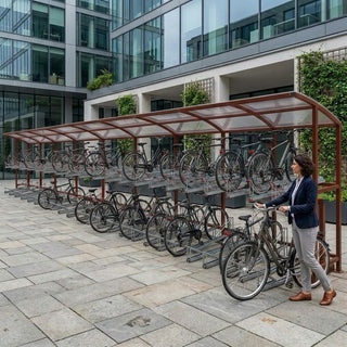 High-Capacity Outdoor Bike Parking Shelter for 90 Bicycles