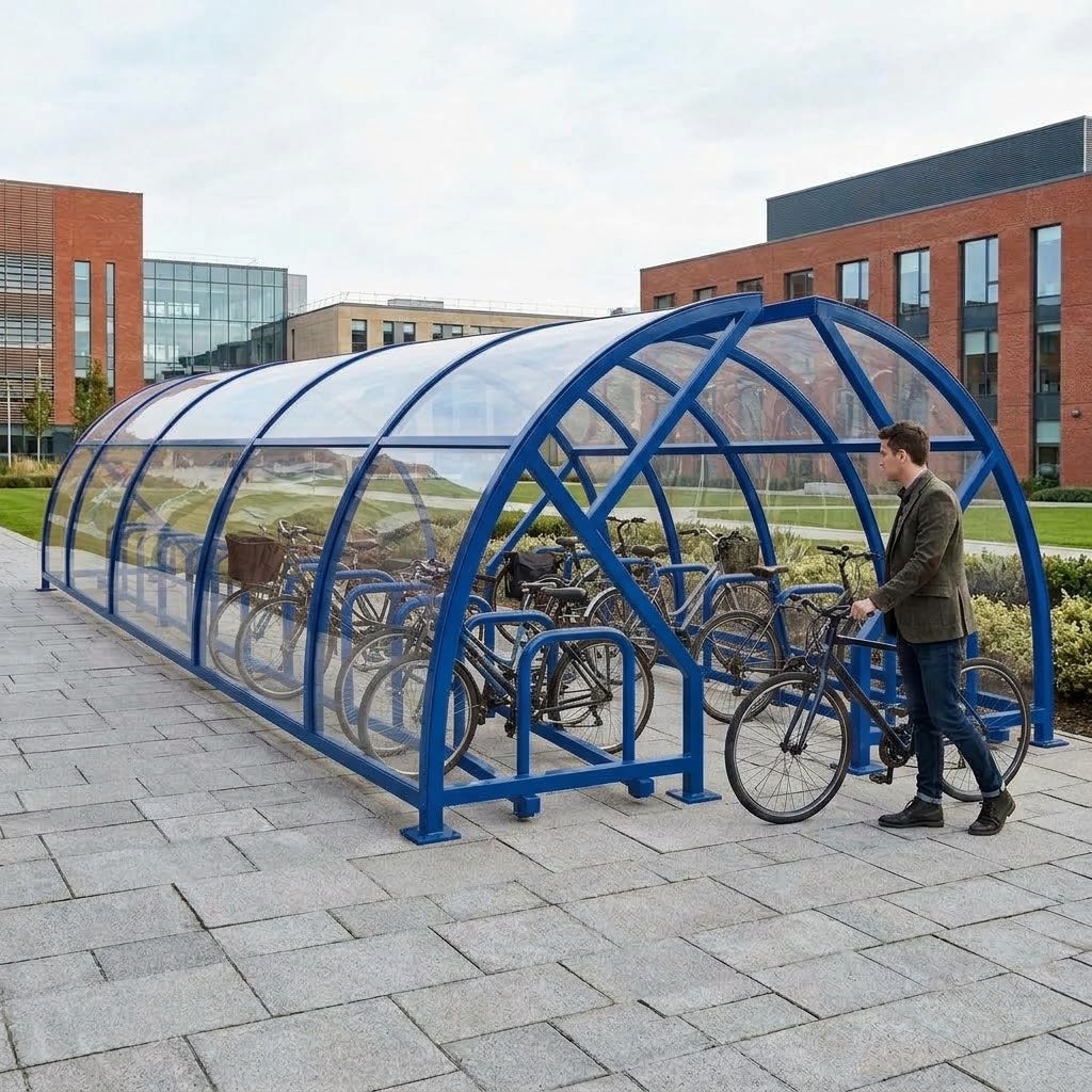 Premium 48-Cycle Open-Compound Bike Storage Shelter