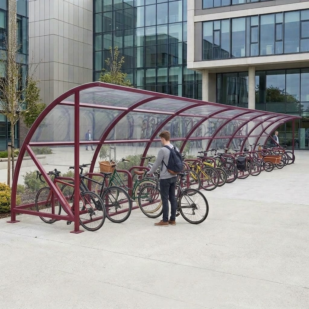 High Capacity 40 Bike Shelter – Commercial Outdoor Cycle Storage Canopy System