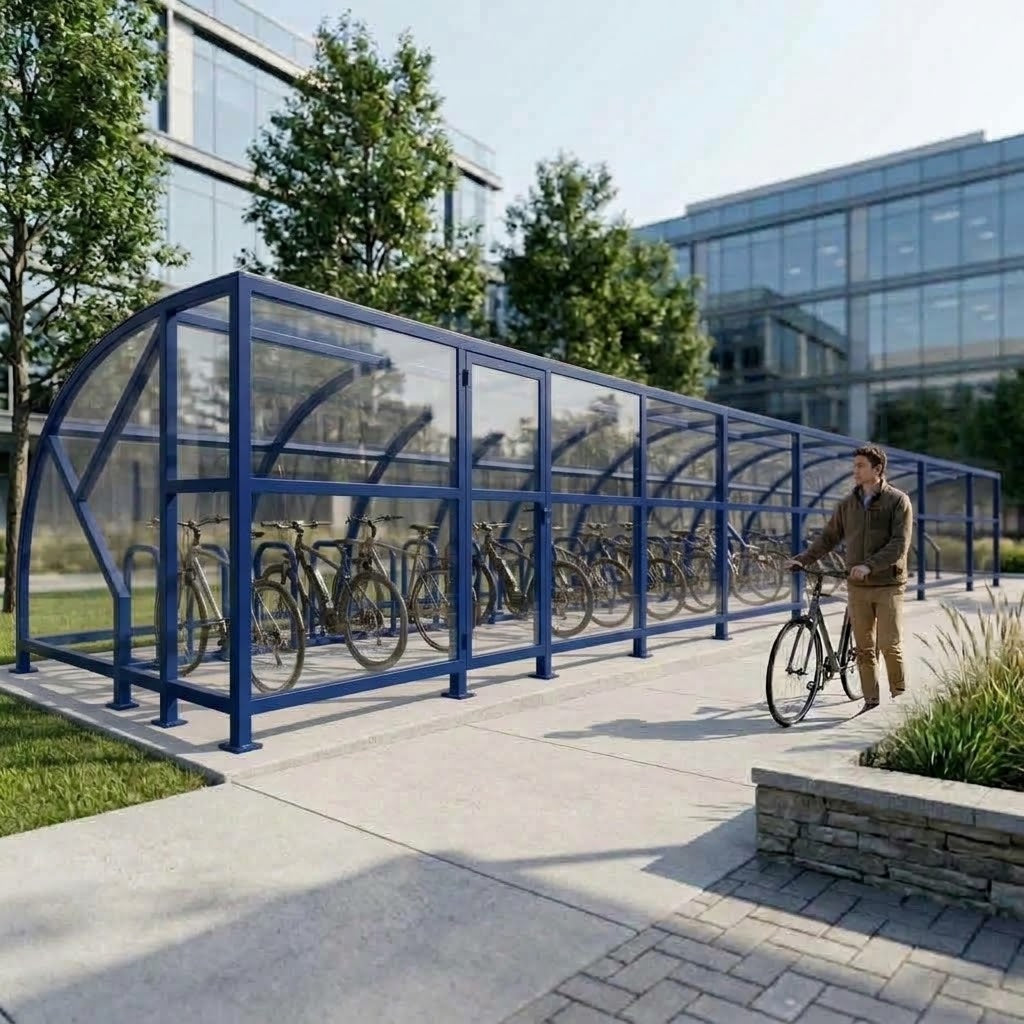 Heavy-Duty 34-Capacity Extended Front Cycle Shelter