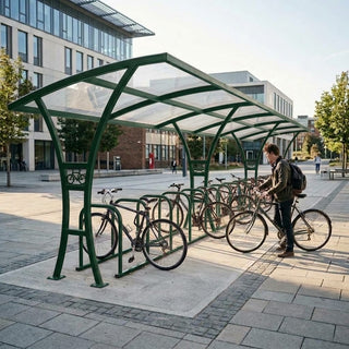 30 Cycle Bike Shelter – Heavy-Duty Galvanised Steel Frame with Polycarbonate Roof