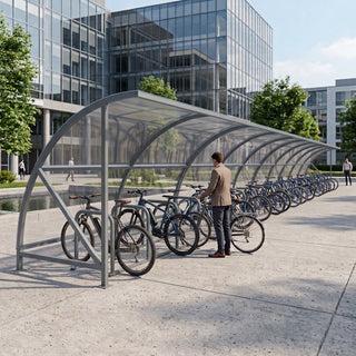 Open Front Cycle Shelter – 30 Bike Capacity Bicycle Storage