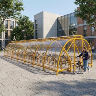 Heavy Duty 68 Bike Vented Cycle Compound – Covered Outdoor Bicycle Parking Shelter