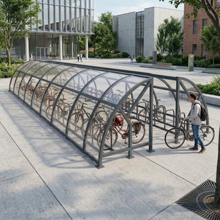 Heavy Duty 80 Bike Cycle Parking Compound – Covered Commercial Bicycle Shelter