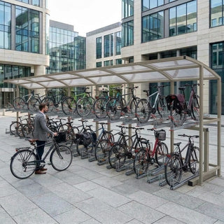 Heavy-Duty Two Level Cycle Parking Shelter for 60 Bicycles