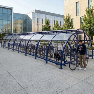 Heavy Duty 80 Bike Vented Cycle Compound – Covered Outdoor Bicycle Parking Shelter