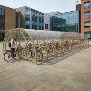 Heavy Duty 88 Cycle Bike Shelter – Extra Large Secure Covered Bicycle Storage Shelter for Commercial & Public Environments