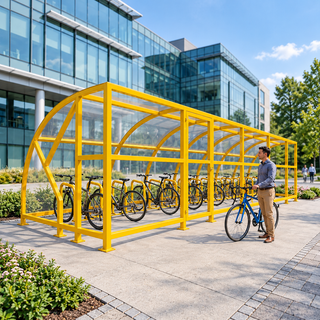 Premium Extended Front Bicycle Shelter (24 Cycle Capacity)
