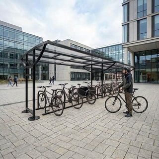 Large Capacity 20 Bike Shelter – Steel Outdoor Cycle Storage with Weather Cover