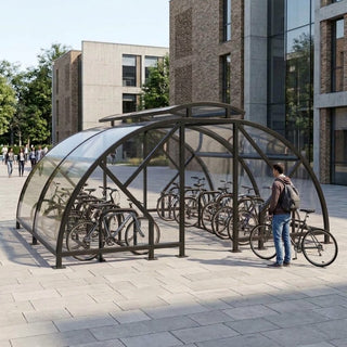 Heavy Duty 20 Bike Vented Cycle Compound – Covered Commercial Bicycle Shelter