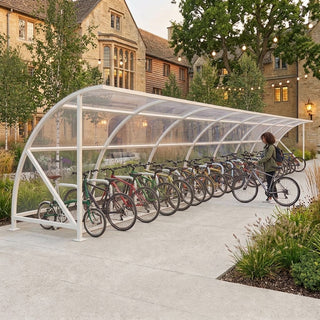 Large 50 Cycle Shelter – Commercial Grade Outdoor Bike Storage Canopy System (Heavy Duty Steel Frame)