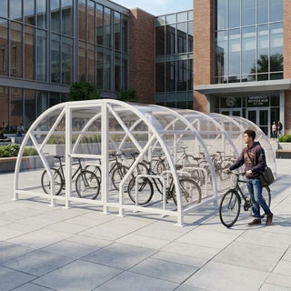 Heavy Duty 40 Cycle Bike Shelter – Secure Covered Bicycle Storage Shelter for Commercial & Public Areas