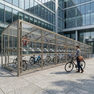 Commercial Open-Sided Bike Parking Shelter – 80 Bike Capacity