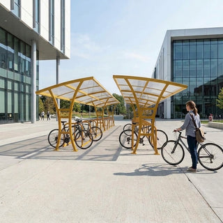 Heavy Duty 48 Space Double Cycle Shelter – Galvanised Steel Bike Storage Canopy for Schools, Workplaces & Public Areas