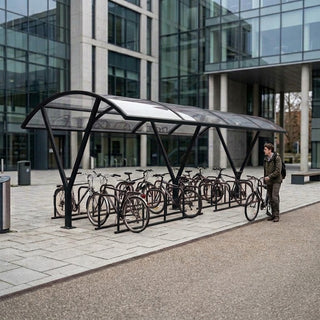Extra Large 40 Bike Shelter – Double Row Steel Cycle Parking Canopy