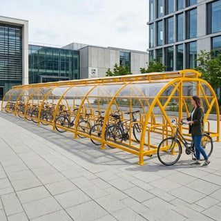 Heavy Duty 88 Bike Vented Cycle Compound – Covered Commercial Bicycle Parking Shelter