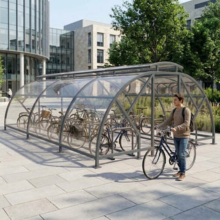 Heavy Duty 28 Bike Vented Cycle Compound – Covered Outdoor Bicycle Shelter