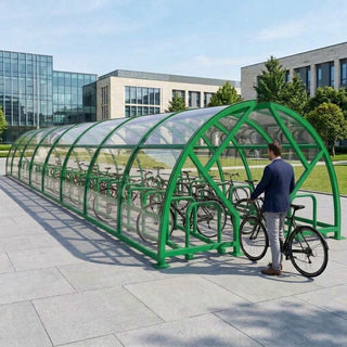 Heavy Duty Open Compound Cycle Shelter for 80 Bikes – Secure Steel Bicycle Storage Shelter for Schools, Workplaces & Public Areas