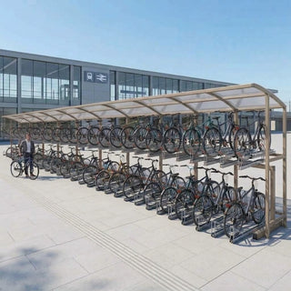 Commercial Two-Level Cycle Storage Shelter – 100 Bike Capacity