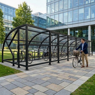 Premium 30-Cycle Extended Front Bike Shelter
