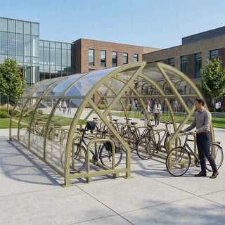Heavy-Duty 40-Cycle Open Compound Bike Shelter