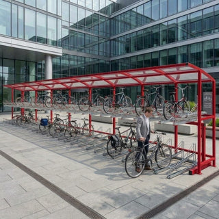 High-Capacity Outdoor Bike Parking Shelter for 80 Bicycles