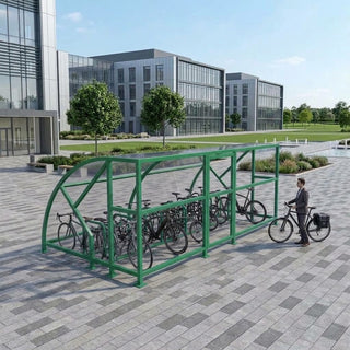 Premium 10-Cycle Extended Front Bike Shelter