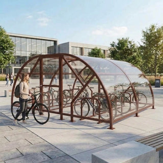Heavy Duty 20 Cycle Bike Shelter – Secure Covered Bicycle Storage Shelter for Schools, Workplaces & Public Areas