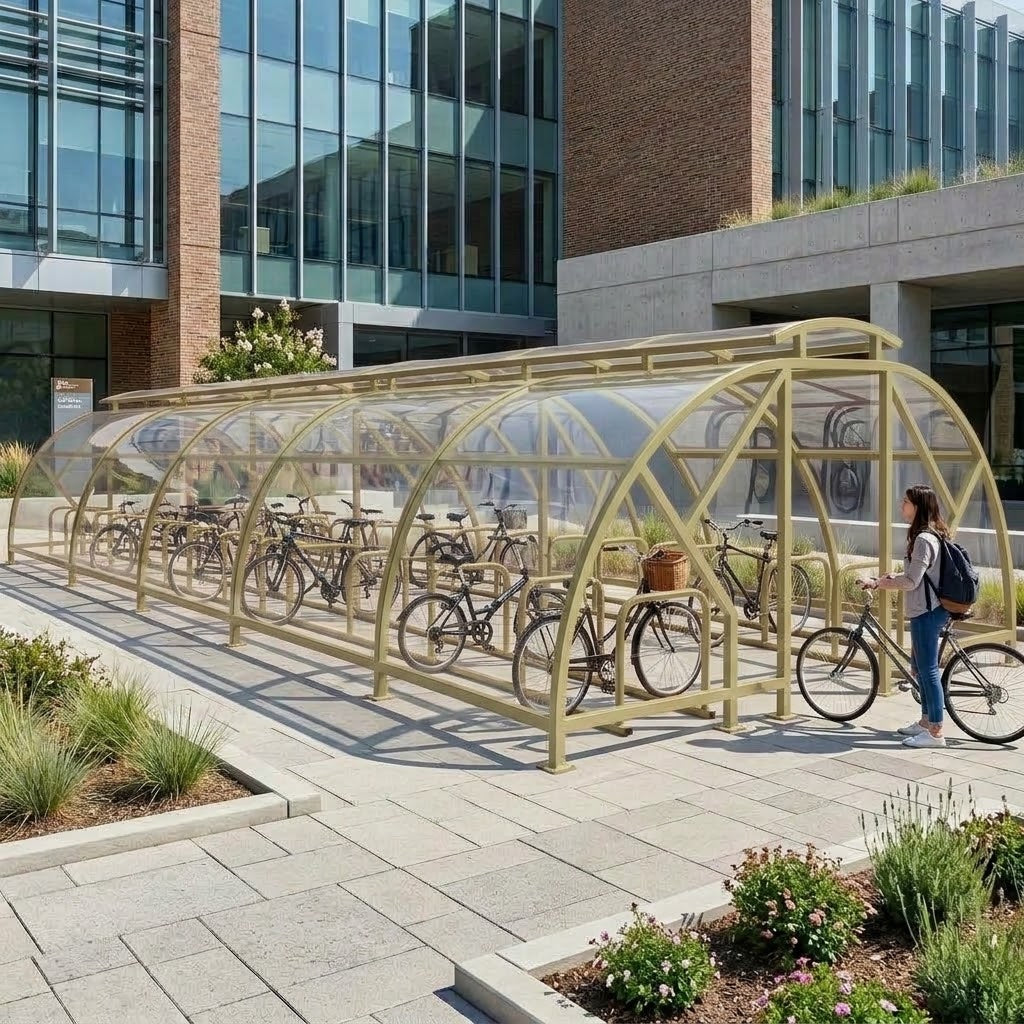 Heavy Duty 48 Bike Vented Cycle Compound – Covered Outdoor Bicycle Shelter