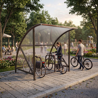 Outdoor 4 Bike Storage Shelter – Steel Frame Cycle Parking Canopy with Weather Protection