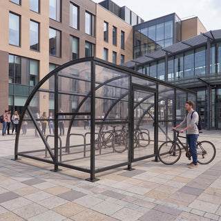 Extended Front Cycle Shelter for 20 Bikes - Large Capacity Bike Store