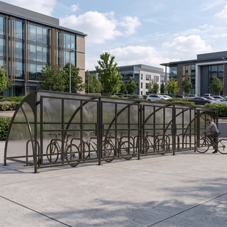 Secure 24 Bike Storage Shelter – Heavy Duty Lockable Cycle Parking Enclosure with Weather Protection