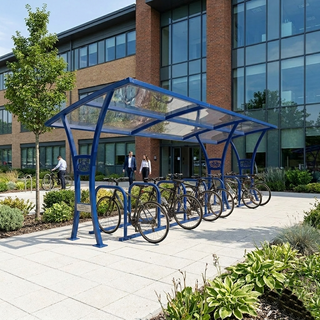 Premium 14-Bicycle Commercial Bike Shelter with Weather Protection