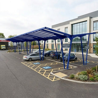 Rydale Linear Double Cantilever Canopy with Steel Frame & Polycarbonate Roof Panels