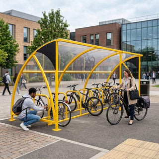 Heavy Duty 14 Bike Shelter – Galvanised Steel Outdoor Cycle Storage Canopy (Modular Design)