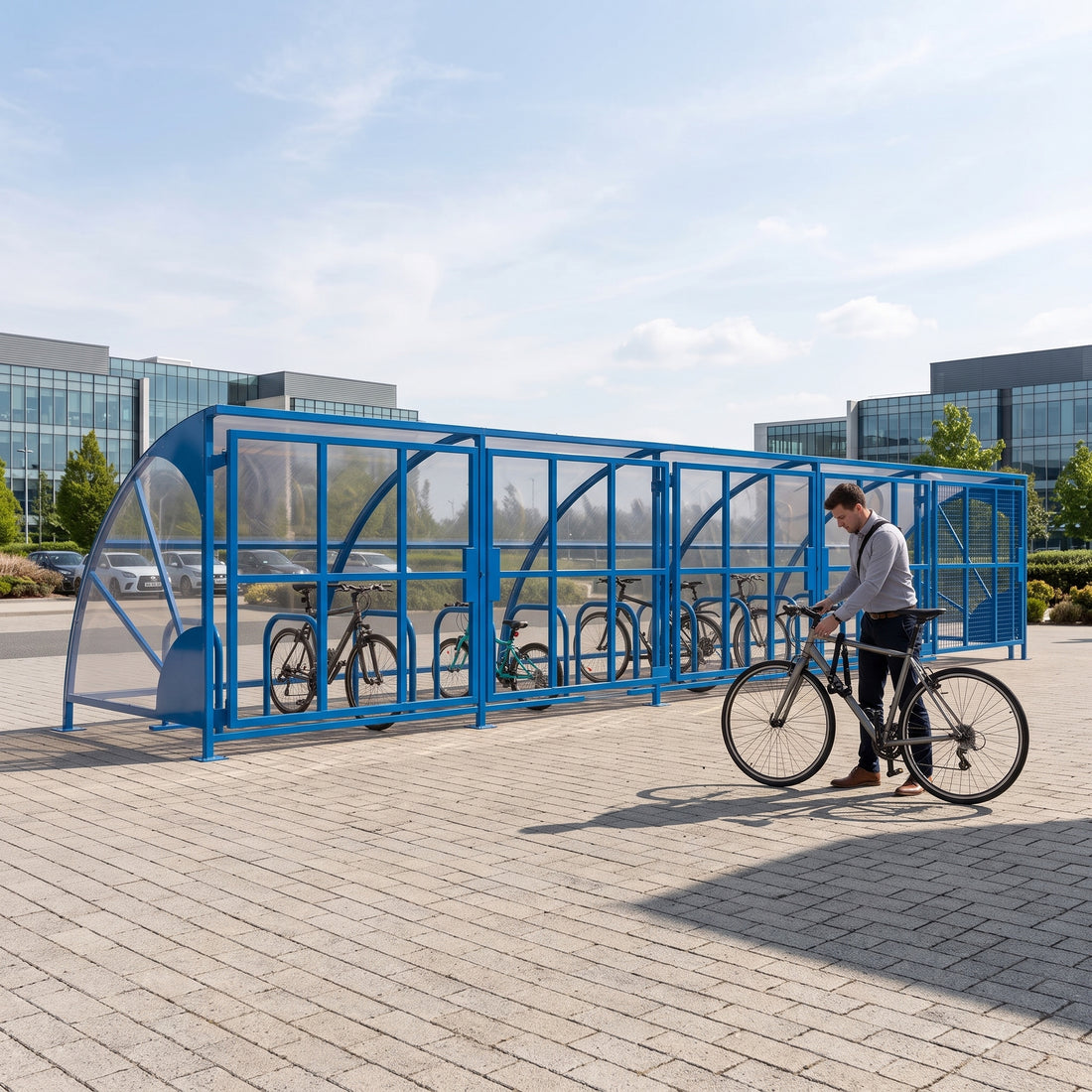 Secure 24 Bike Storage Shelter – Heavy Duty Lockable Cycle Parking Enclosure with Weather Protection