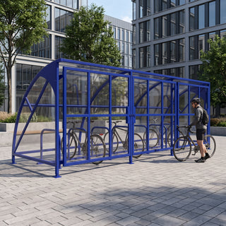 Heavy Duty 14 Bike Lockable Storage Shelter – Secure Outdoor Cycle Compound with Steel Frame & Clear Panels
