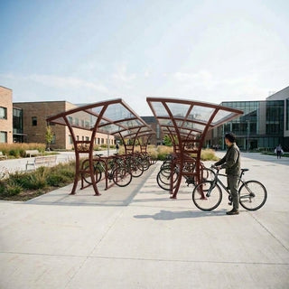 Heavy Duty 48 Space Double Cycle Shelter – Galvanised Steel Bike Storage Canopy for Schools, Workplaces & Public Areas