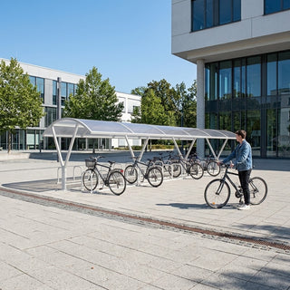 Large Capacity Double-Sided Cycle Shelter – Steel Bike Storage Canopy for Up to 60 Bicycles