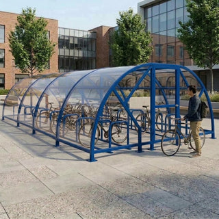Heavy Duty 40 Cycle Bike Shelter – Secure Covered Bicycle Storage Shelter for Commercial & Public Areas
