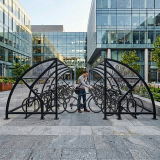 Heavy Duty 48 Bike Compound Shelter – Large Outdoor Covered Cycle Parking System