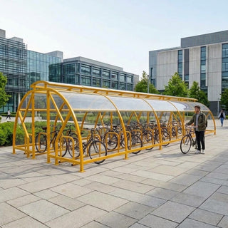 Heavy Duty 48 Bike Vented Cycle Compound – Covered Outdoor Bicycle Shelter