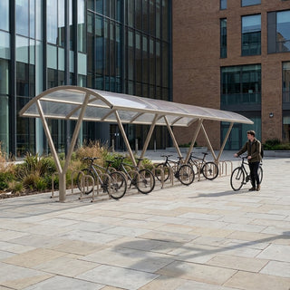 Large Capacity Double-Sided Cycle Shelter – Steel Bike Storage Canopy for Up to 60 Bicycles