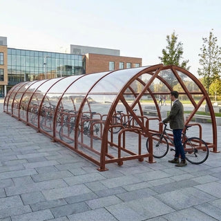Heavy Duty Open Compound Cycle Shelter for 80 Bikes – Secure Steel Bicycle Storage Shelter for Schools, Workplaces & Public Areas
