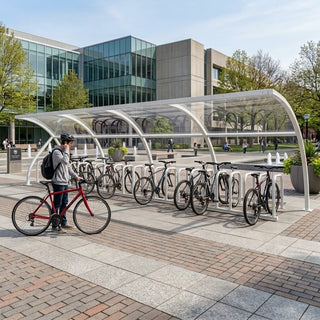 Large Capacity 24 Bike Shelter – Outdoor Cycle Storage with Polycarbonate Cover