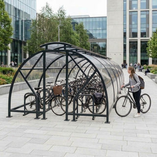 Heavy Duty 88 Bike Vented Cycle Compound – Covered Commercial Bicycle Parking Shelter